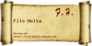 Filo Hella névjegykártya