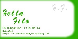hella filo business card